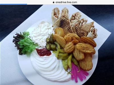 Sliced chicken menu صحن شاورما عربي